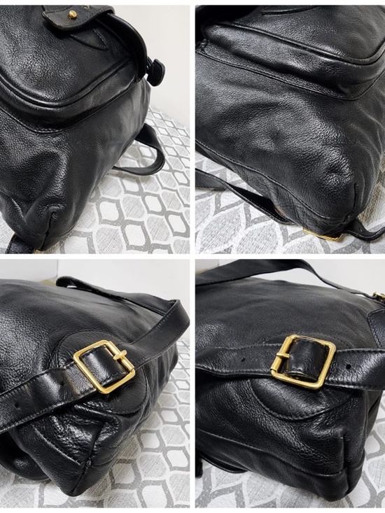 Authentic Gucci Vintage Leather Backpack Black main image 8